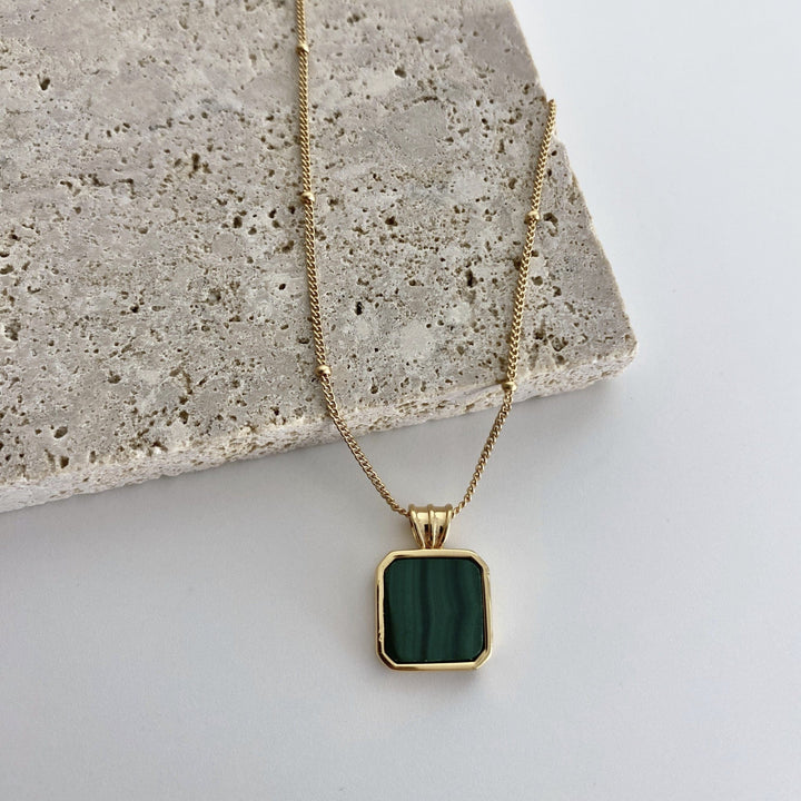 Gold Plated Peacock Stone Necklace - EVERLIA STUDIO
